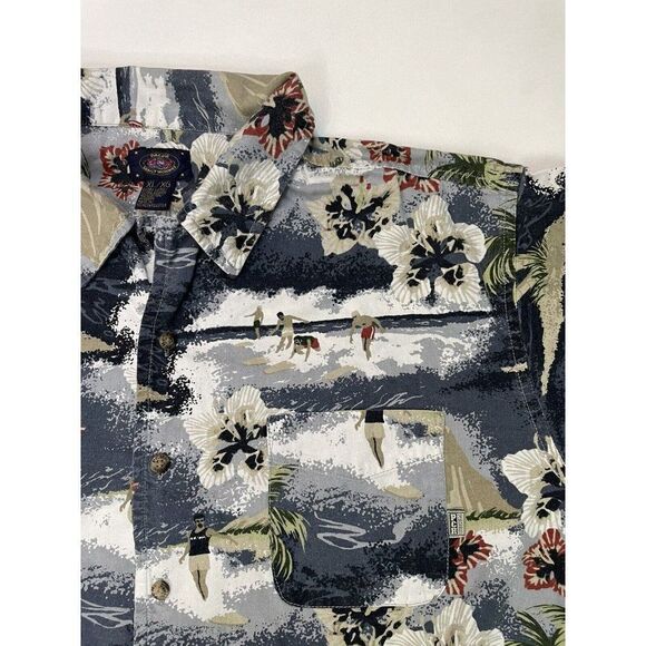 PCH Pacific Coast Highway Hawaiian Shirt Men XL All Over Print Surfing Floral - Picture 2 of 5